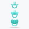 NewBorn Pacifier BLUE straight on Grey SQ TINY NewBorn Pacifier BLUE