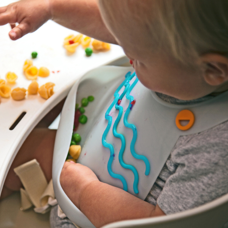 Silicone Bibs Grey Aqua Double-TINY